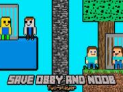 ช่วย Obby และ Noob ผู้เล่นสองคน เกมออนไลน์
