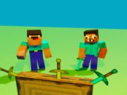 Noob vs pro แต่มีดกระทบ minecraft เกมออนไลน์
