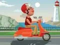 ผลงานภาพระบายสีการนั่งรถสกู๊ตเตอร์ในเมือง เกมออนไลน์