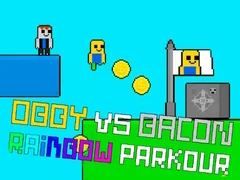 Obby ปะทะ เบคอน ราเบนโบว์ ปาร์คัวร์ เกมออนไลน์