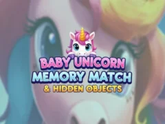 การจับคู่หน่วยความจำ Baby Unicorn และวัตถุที่ซ่อนอยู่ เกมออนไลน์