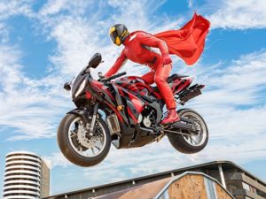 มอเตอร์ไซค์ตัวจริง Super Hero Stunt 3D เกมออนไลน์