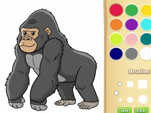 สมุดระบายสีกอริลลาสำหรับเด็ก เกมออนไลน์