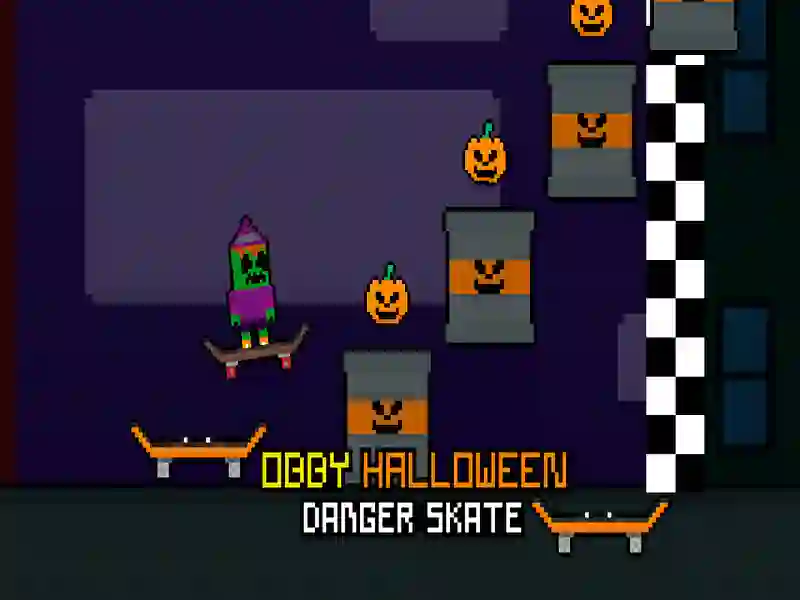 Obby Halloween Danger Skate เกมออนไลน์