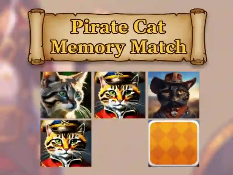 การจับคู่หน่วยความจำแมวโจรสลัด เกมออนไลน์