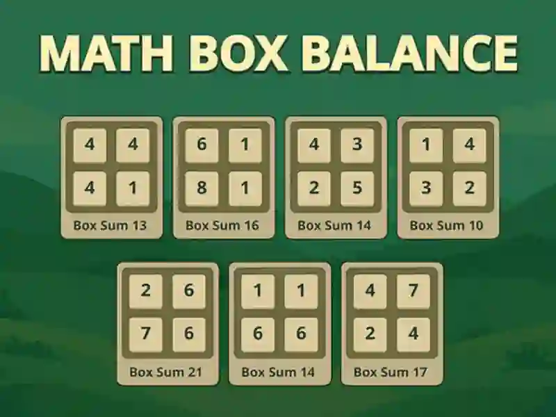 สมดุลกล่องคณิตศาสตร์ เกมออนไลน์ สมดุลกล่องคณิตศาสตร์ เกมออนไลน์