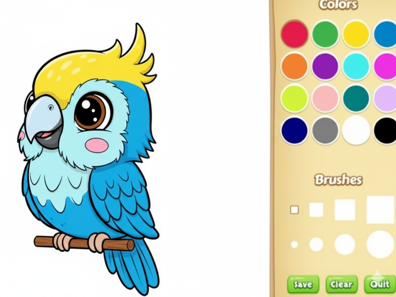 สมุดระบายสีสัตว์ Kawaii เกมออนไลน์
