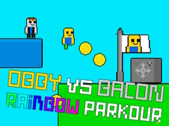 Obby ปะทะ เบคอน ราเบนโบว์ ปาร์คัวร์ เกมออนไลน์