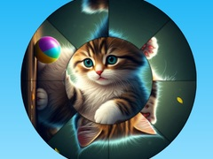 จิ๊กซอว์รูปวงกลม: รวบรวมภาพกับลูกแมวน่ารัก เกมออนไลน์