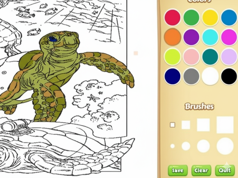 สมุดระบายสีสัตว์ทะเล เกมออนไลน์
