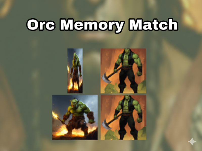 การจับคู่หน่วยความจำ Orc เกมออนไลน์