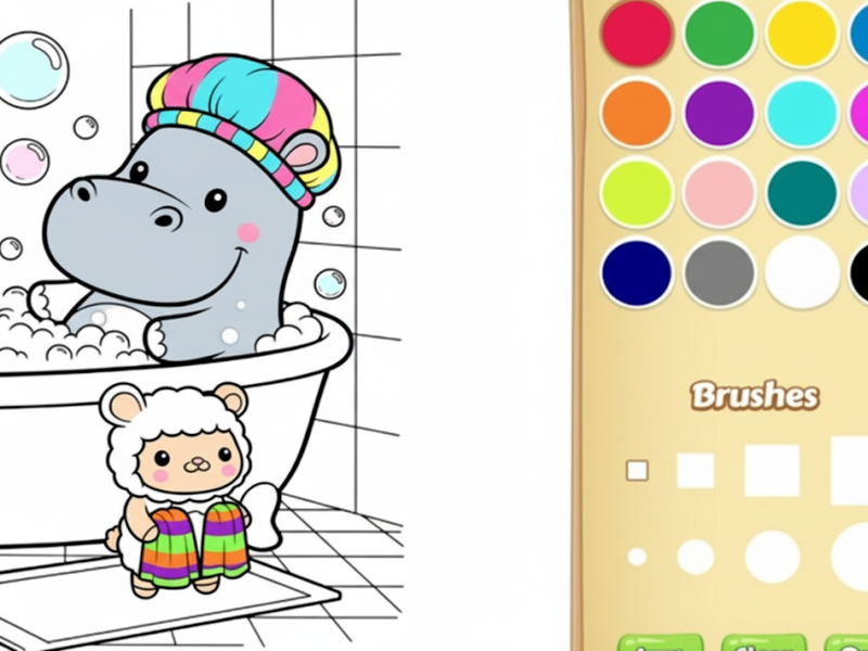 สมุดระบายสีเพื่อนที่สะดวกสบายสำหรับเด็ก เกมออนไลน์